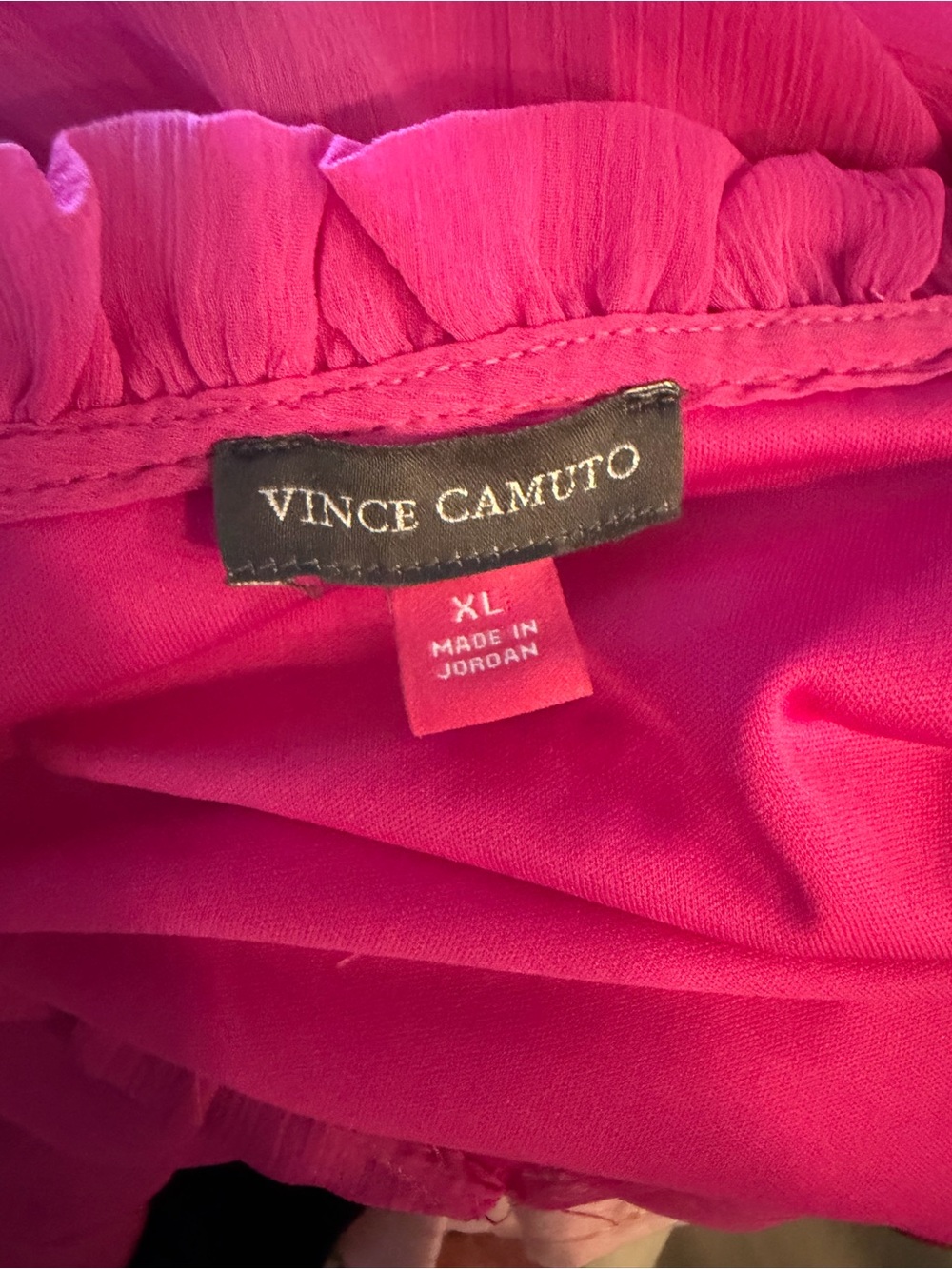 Vince Camuto Women's Hot Pink Tiered Long Sleeve Dress - Picture 6 of 6